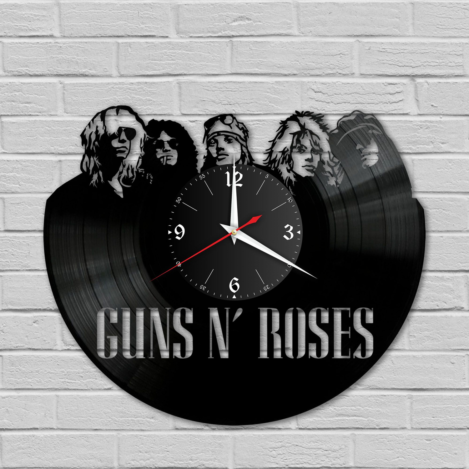 Часы настенные "группа Guns and Roses" из винила, №1 VC-10097