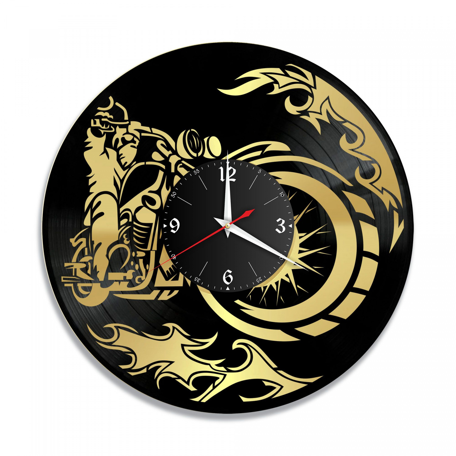 Часы настенные "Мото, золото" из винила, №2 VC-10446-1