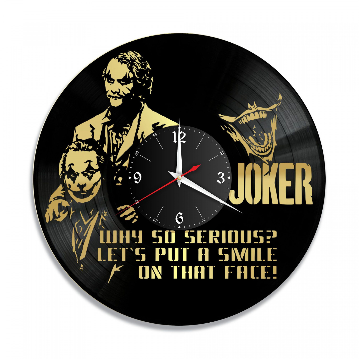 Часы настенные "Джокер, золото" из винила, №3 VC-10862-1