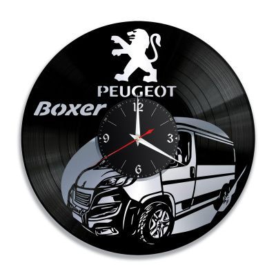 Часы настенные "Пежо Boxer (Peugeot), серебро" из винила, №3