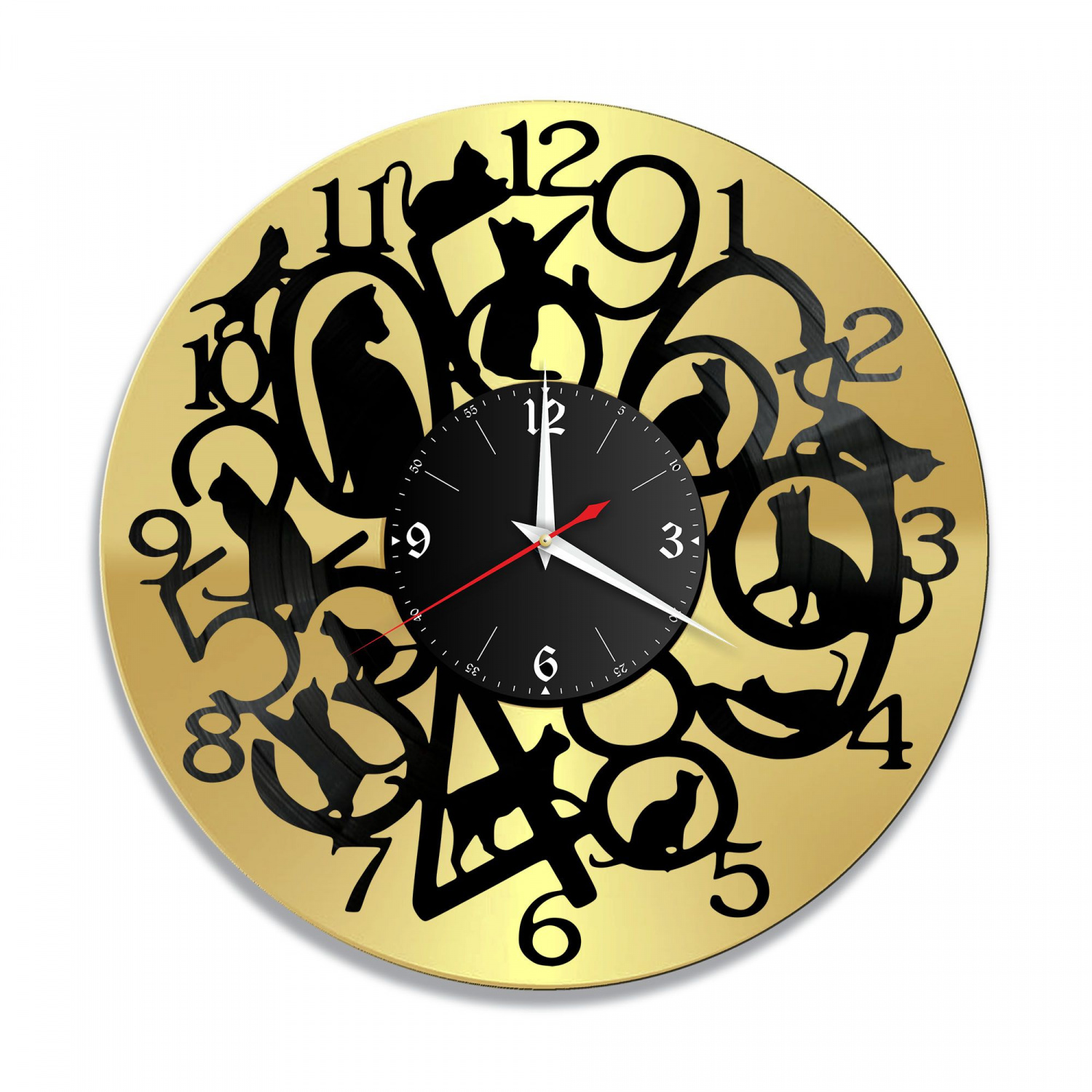 Часы настенные "Цифры, золото" из винила, №3 VC-10772-1