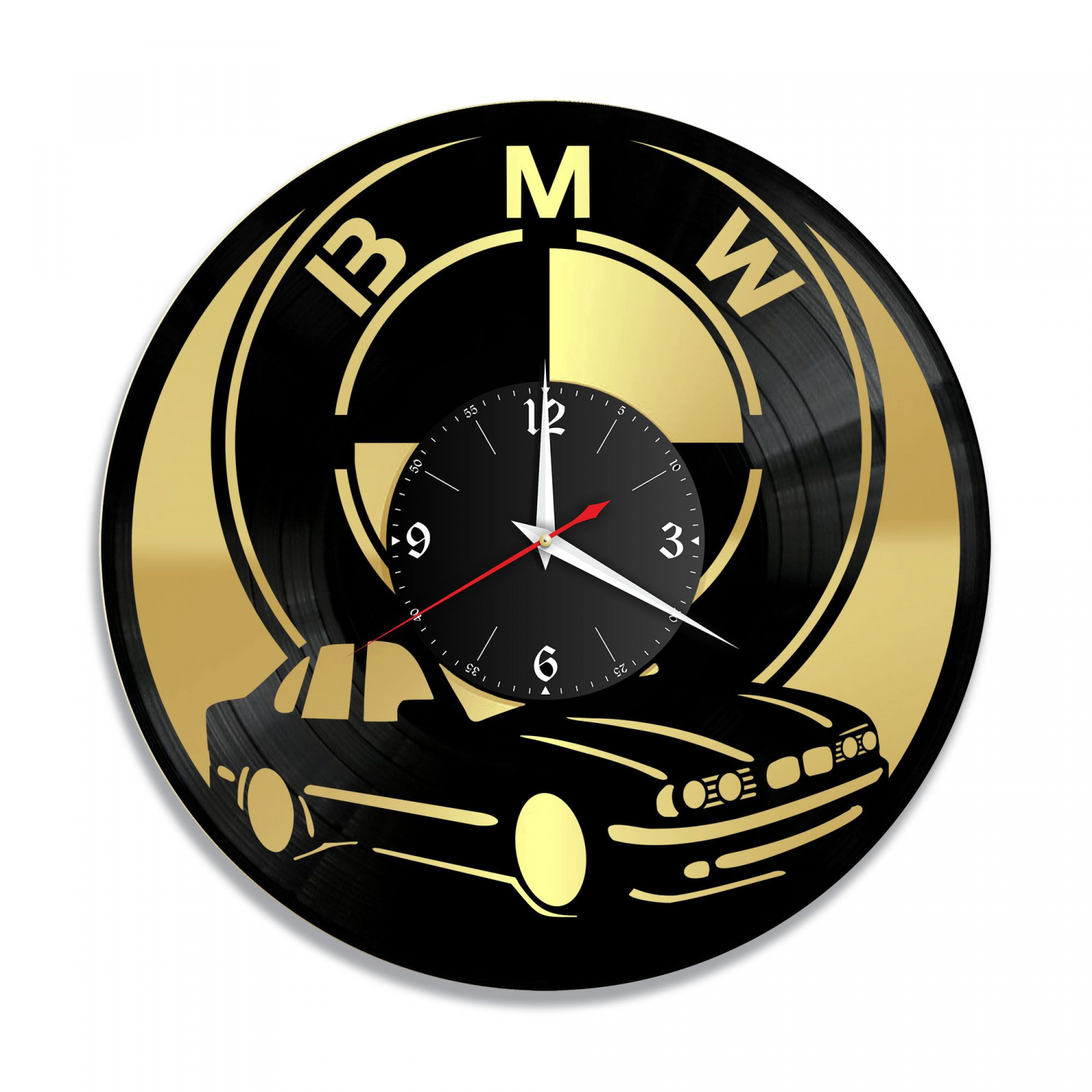 Часы настенные "BMW, золото" из винила, №1 VC-10403-1
