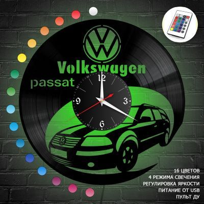 Часы с подсветкой "Volkswagen Passat" из винила, №4