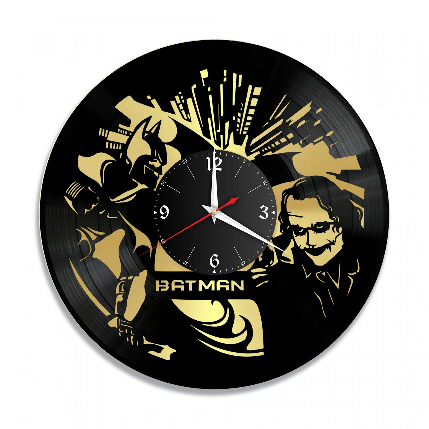 Часы настенные "Бэтмен (Batman), золото" из винила, №3 VC-10316-1