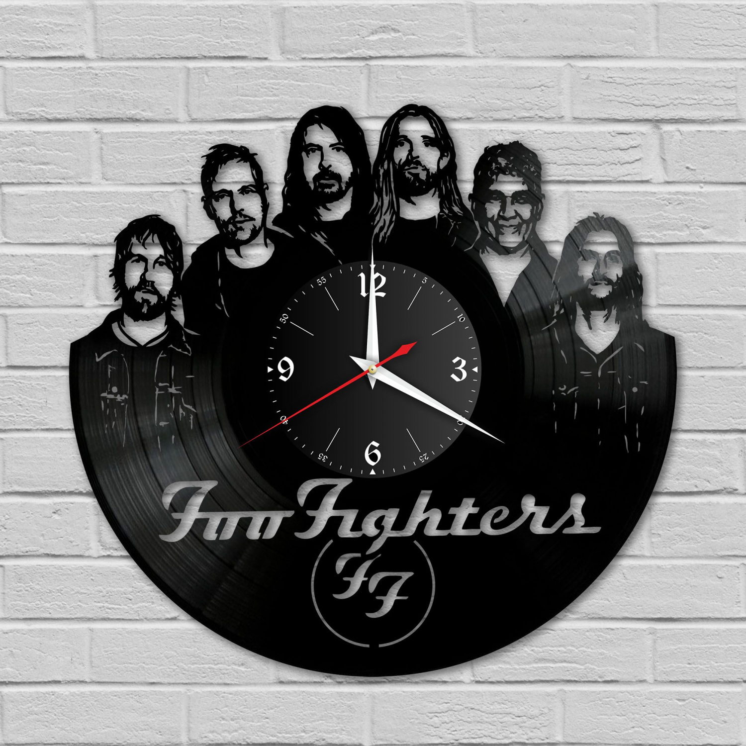 Часы настенные "группа Foo Fighters" из винила, №1 VC-12003