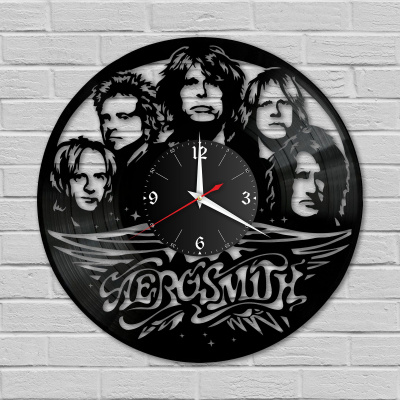 Часы настенные "группа Aerosmith" из винила, №1
