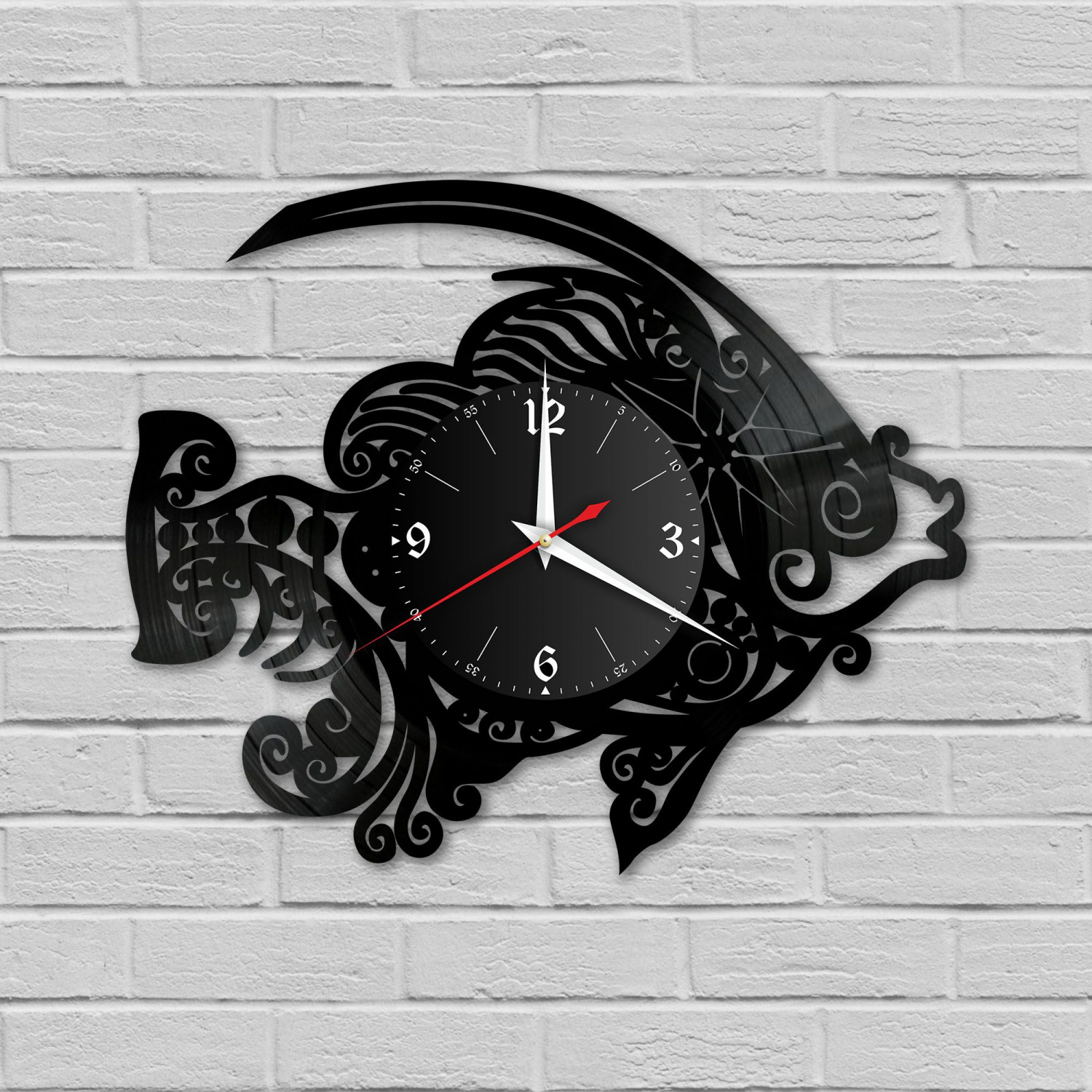 Часы настенные "Рыбка" из винила, №1 VC-10904