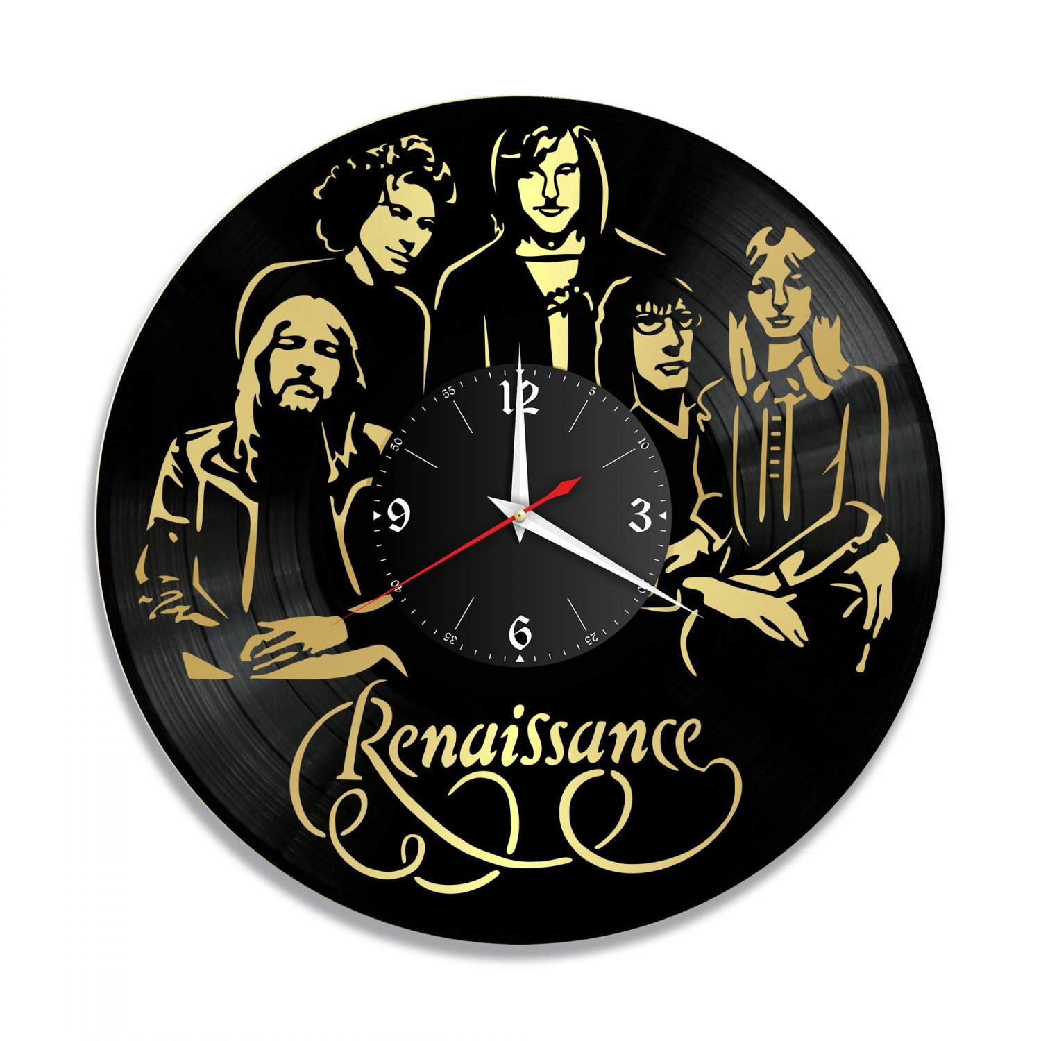 Часы настенные "группа Renaissance, золото" из винила, №1 VC-10152-1
