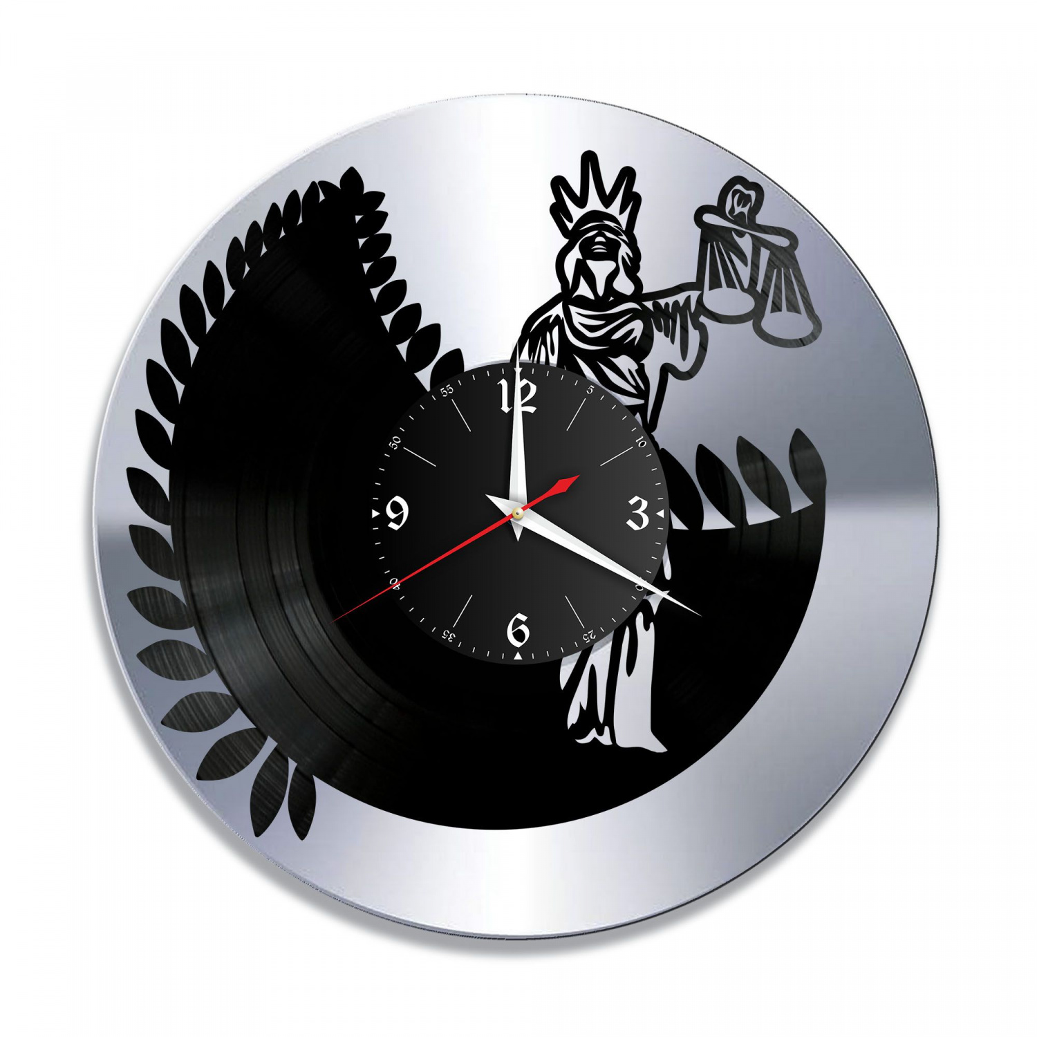 Часы настенные "Фемида, серебро" из винила, №2 VC-12054-2