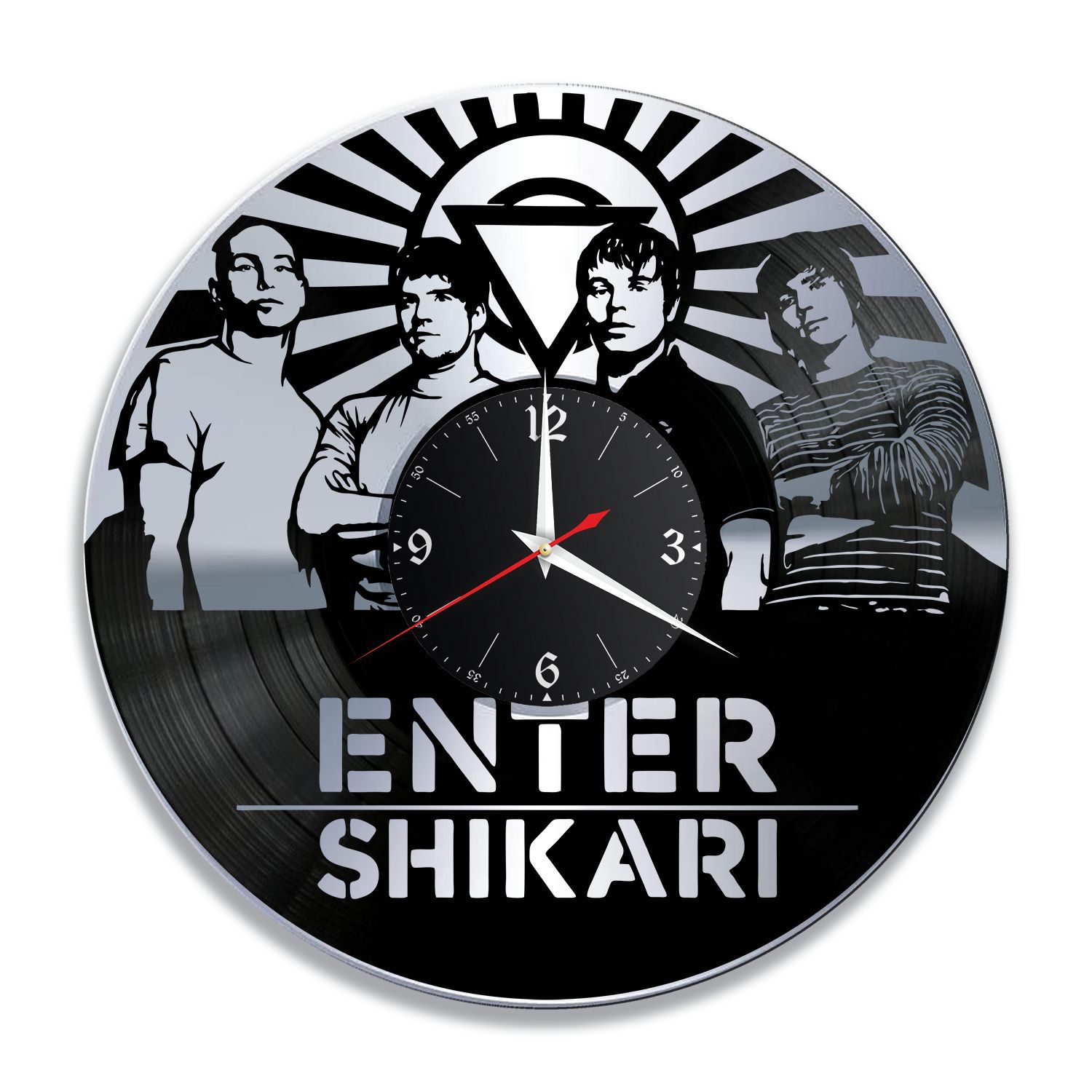Часы настенные "Enter Shikari, серебро" из винила, №1 VC-12246-2