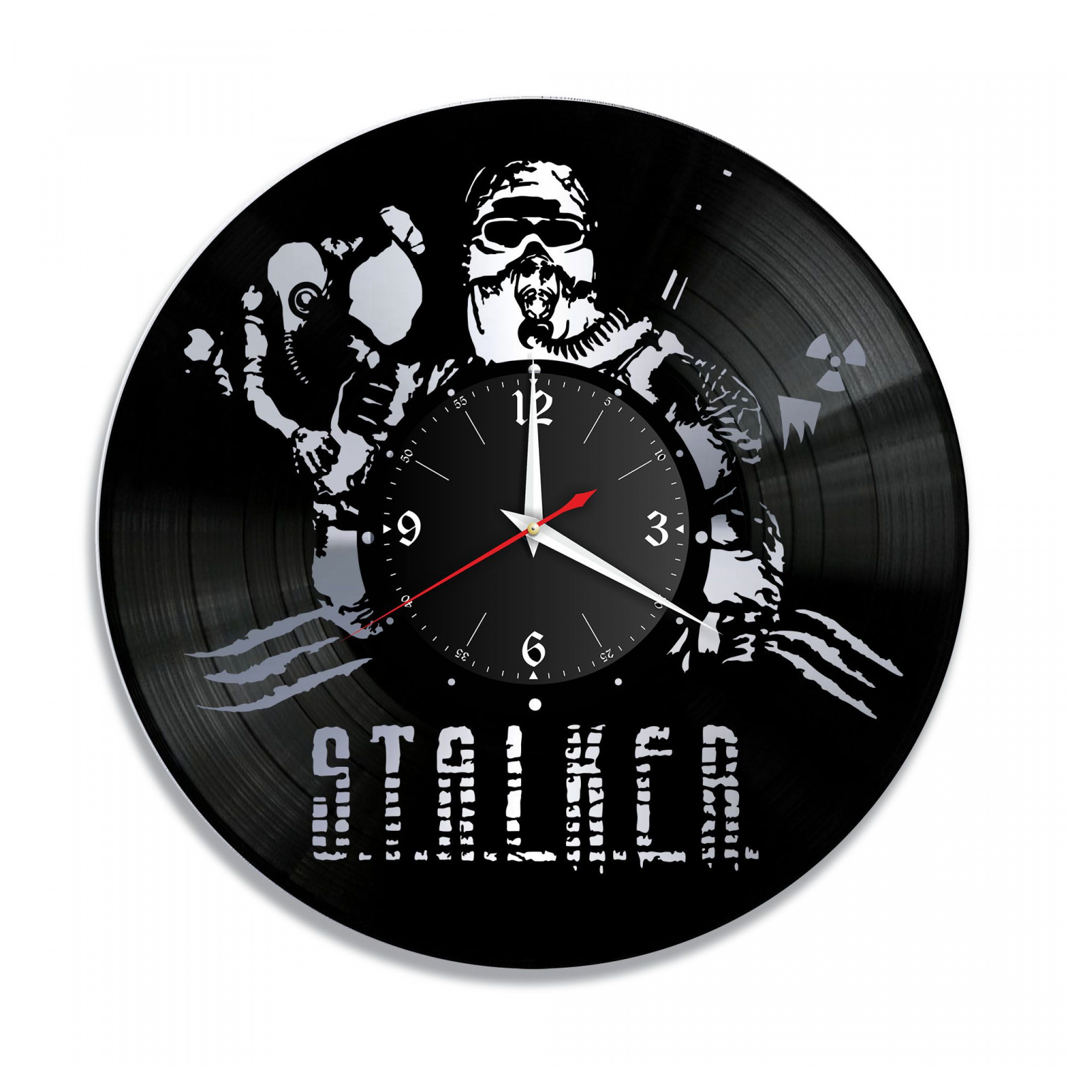 Часы настенные "STALKER, серебро" из винила, №1 VC-10833-2