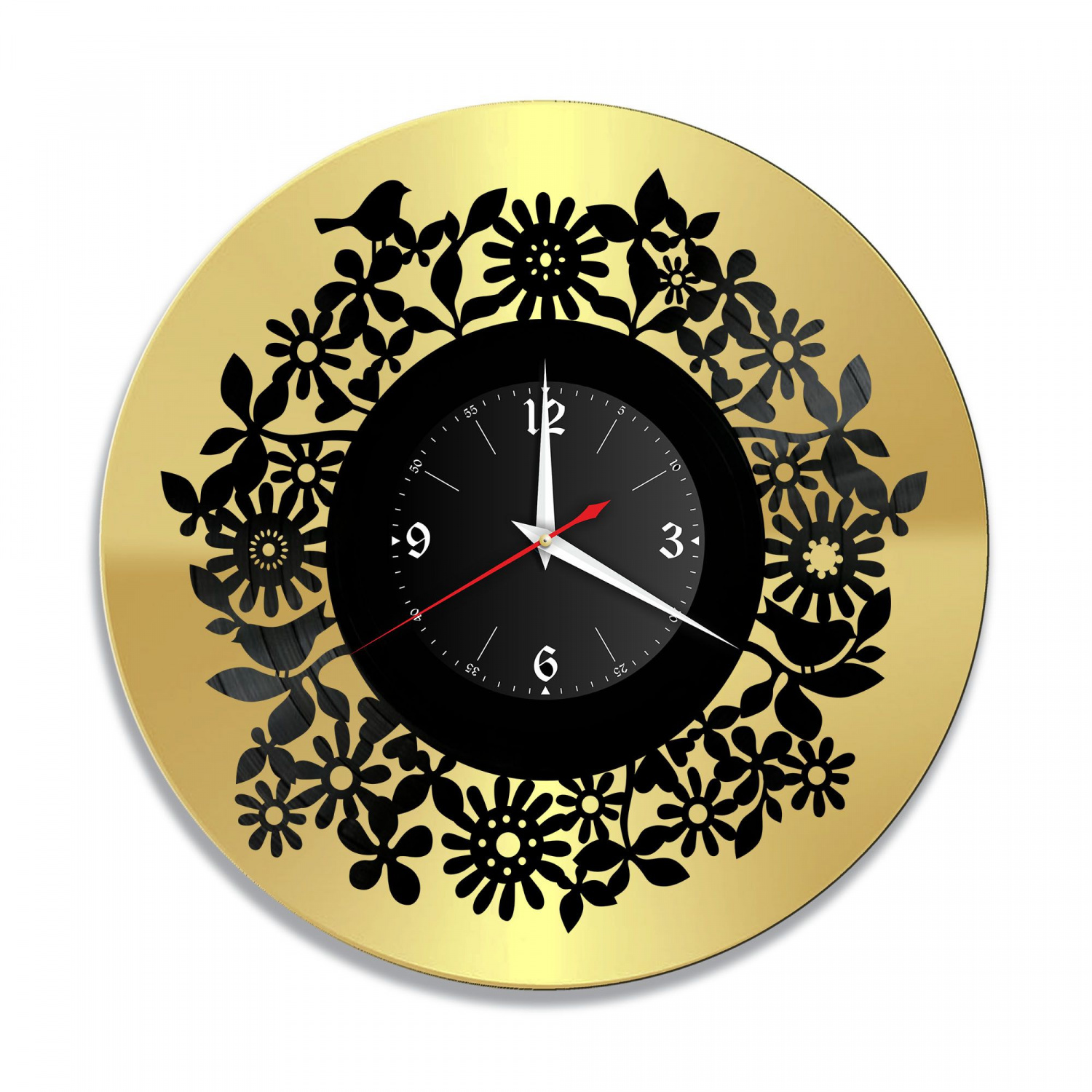 Часы настенные "Лето, золото" из винила, №1 VC-10790-1