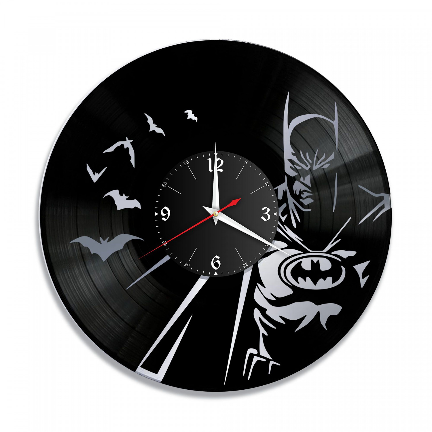 Часы настенные "Бэтмен (Batman), серебро" из винила, №2 VC-10315-2