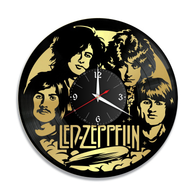 Часы настенные "группа Led Zeppelin, золото" из винила, №2