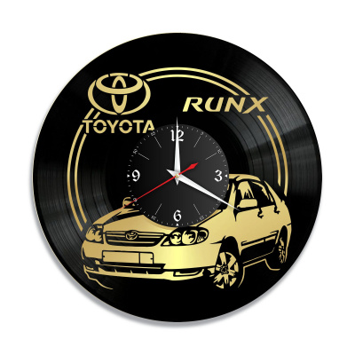 Часы настенные "Toyota RUNX, золото" из винила, №4