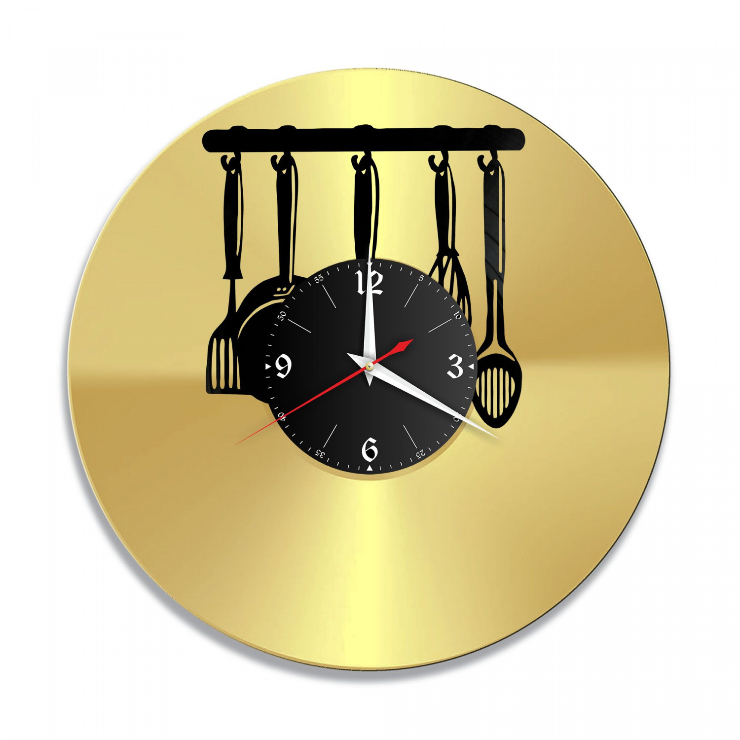 Часы настенные "Кухня, золото" из винила, №8 VC-10612-1