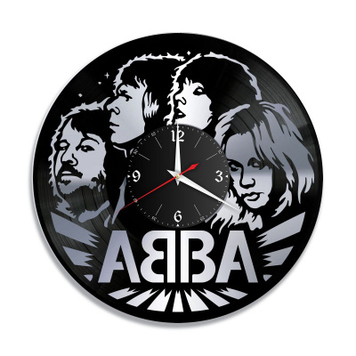 Часы настенные "группа ABBA, серебро" из винила, №1