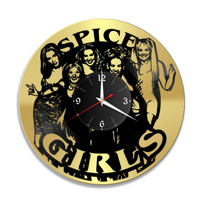 Часы настенные "группа Spice Girls, золото" из винила, №1