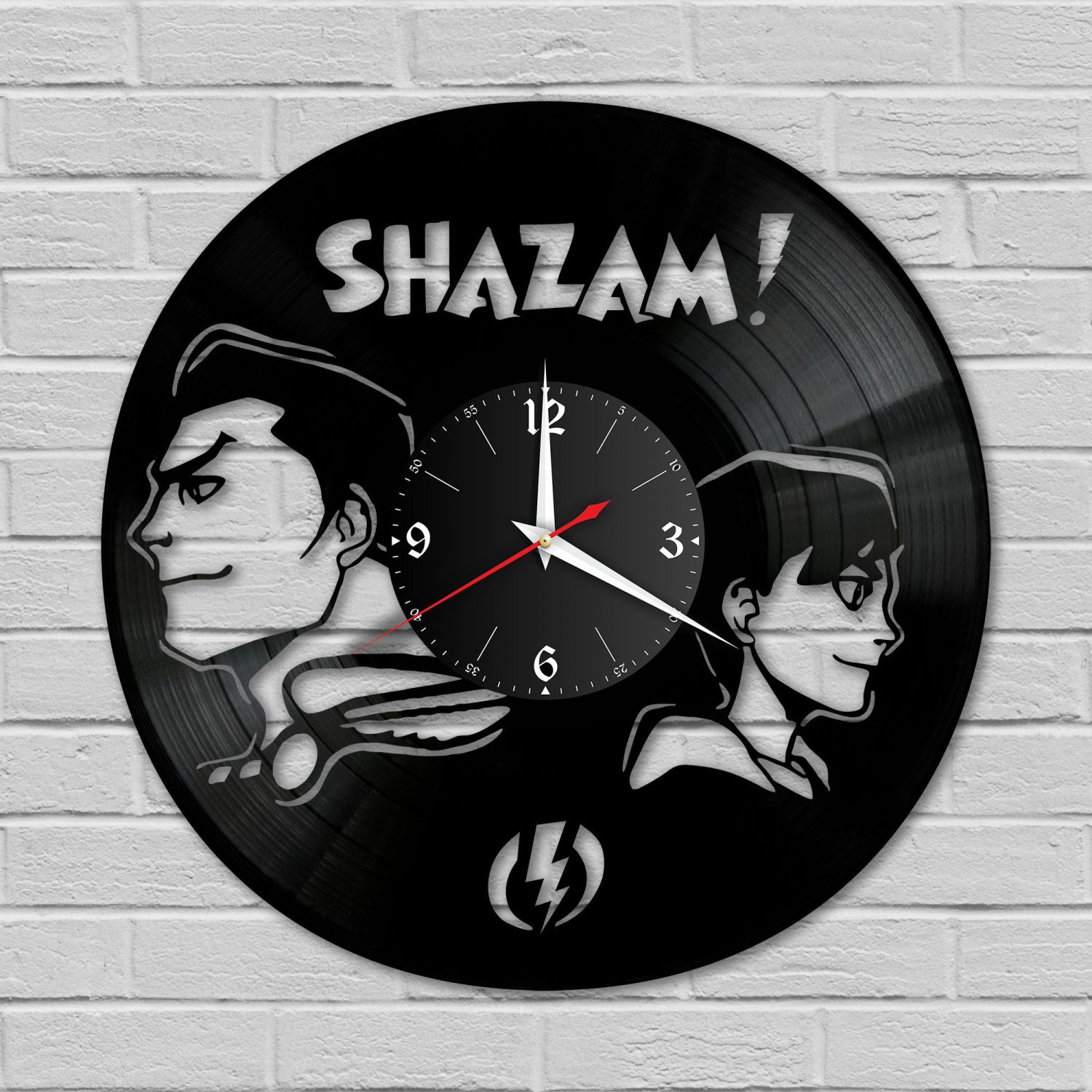 Часы настенные "Shazam" из винила, №1 VC-10312