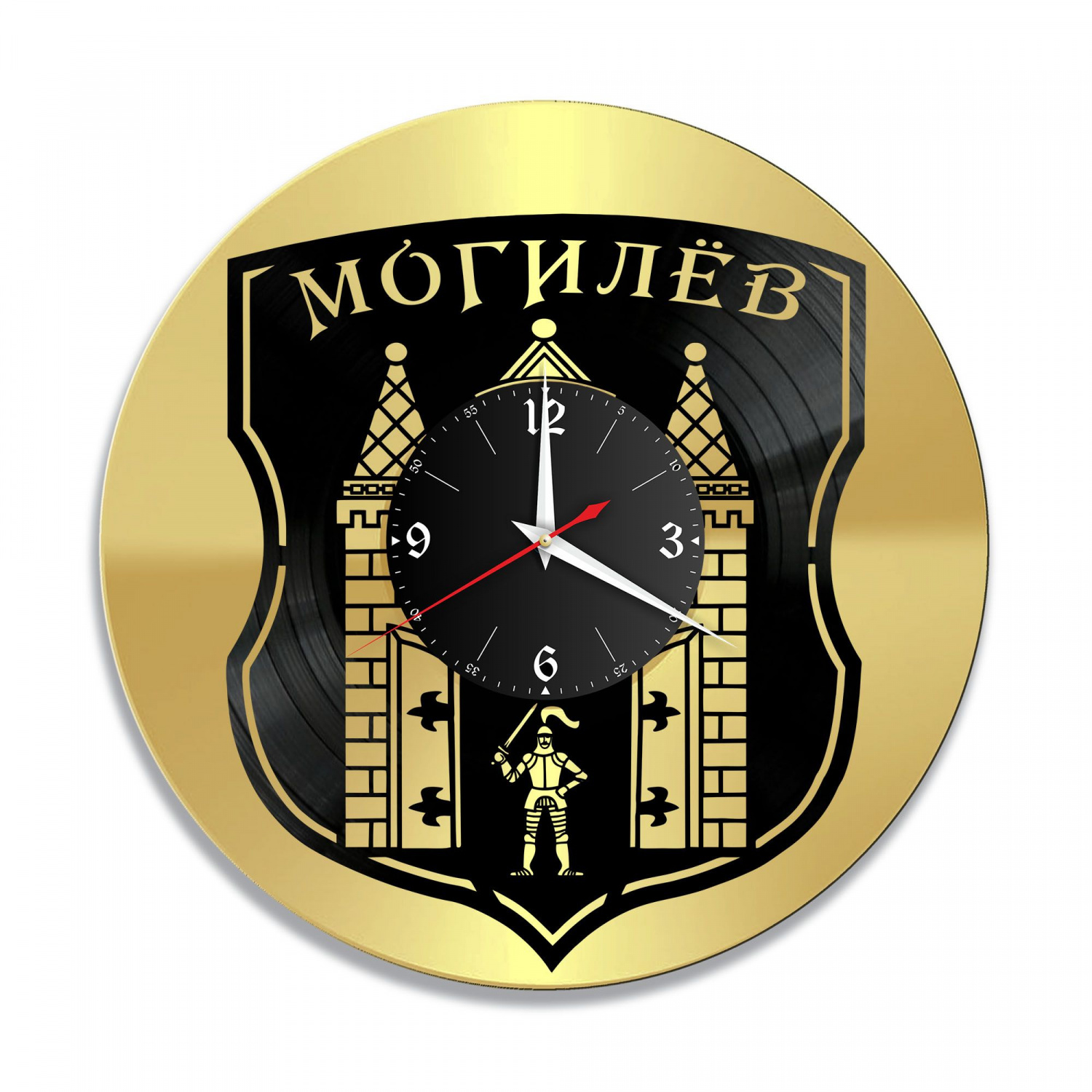 Часы настенные "город Могилев, золото" из винила, №1 VC-10465-1
