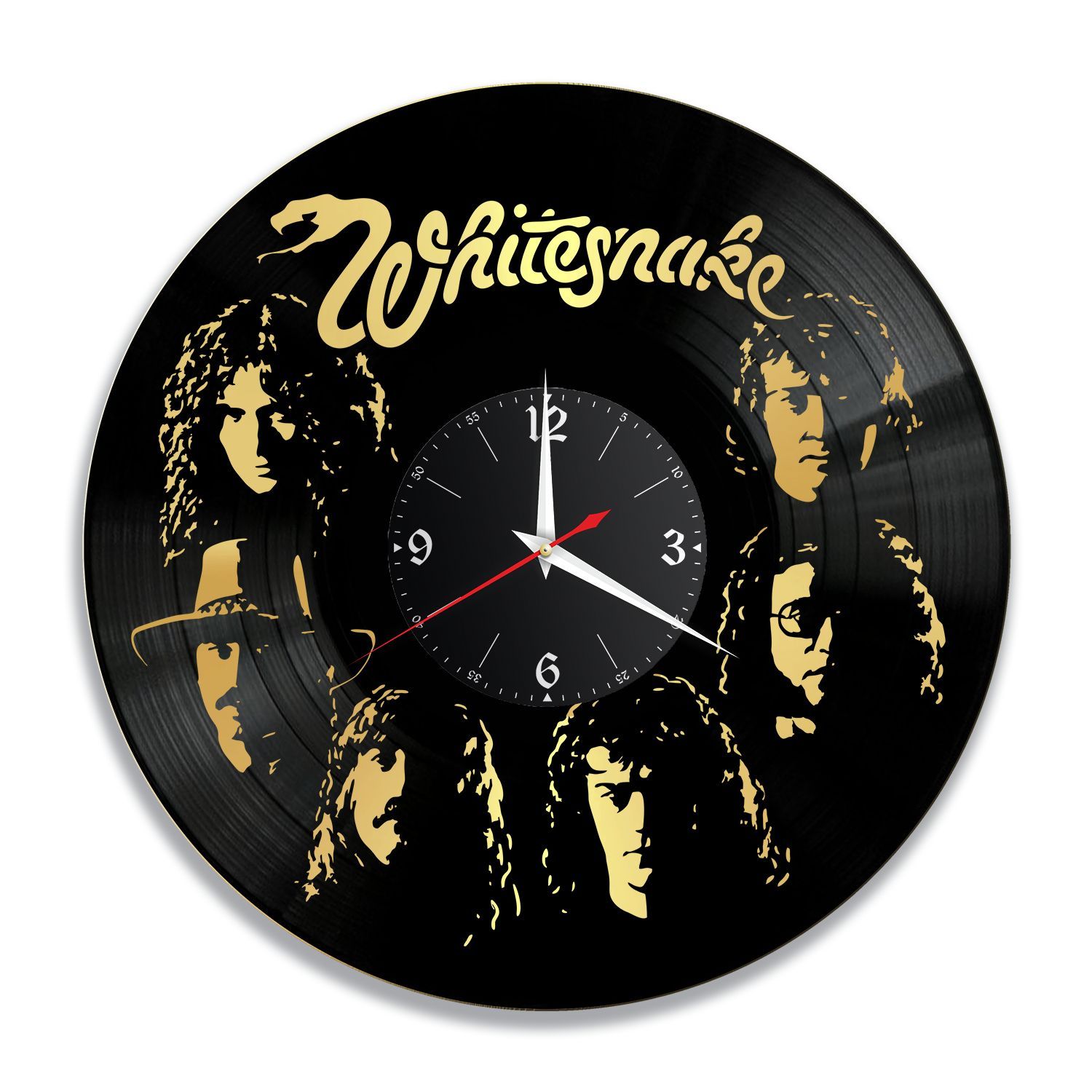 Часы настенные "Whitesnake, золото" из винила, №2 VC-12256-1