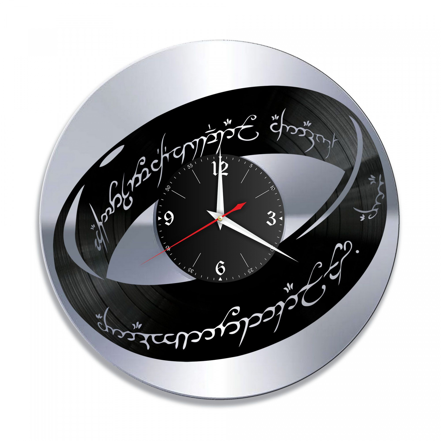 Часы настенные "Властелин колец, серебро" из винила, №1 VC-10353-2