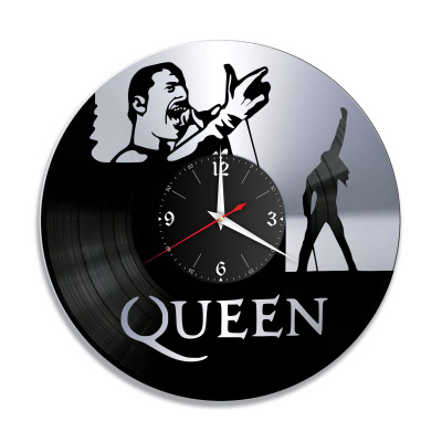 Часы настенные "группа Queen, серебро" из винила, №3