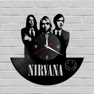 Часы настенные "Группа Нирвана (Nirvana)" из винила, №R1