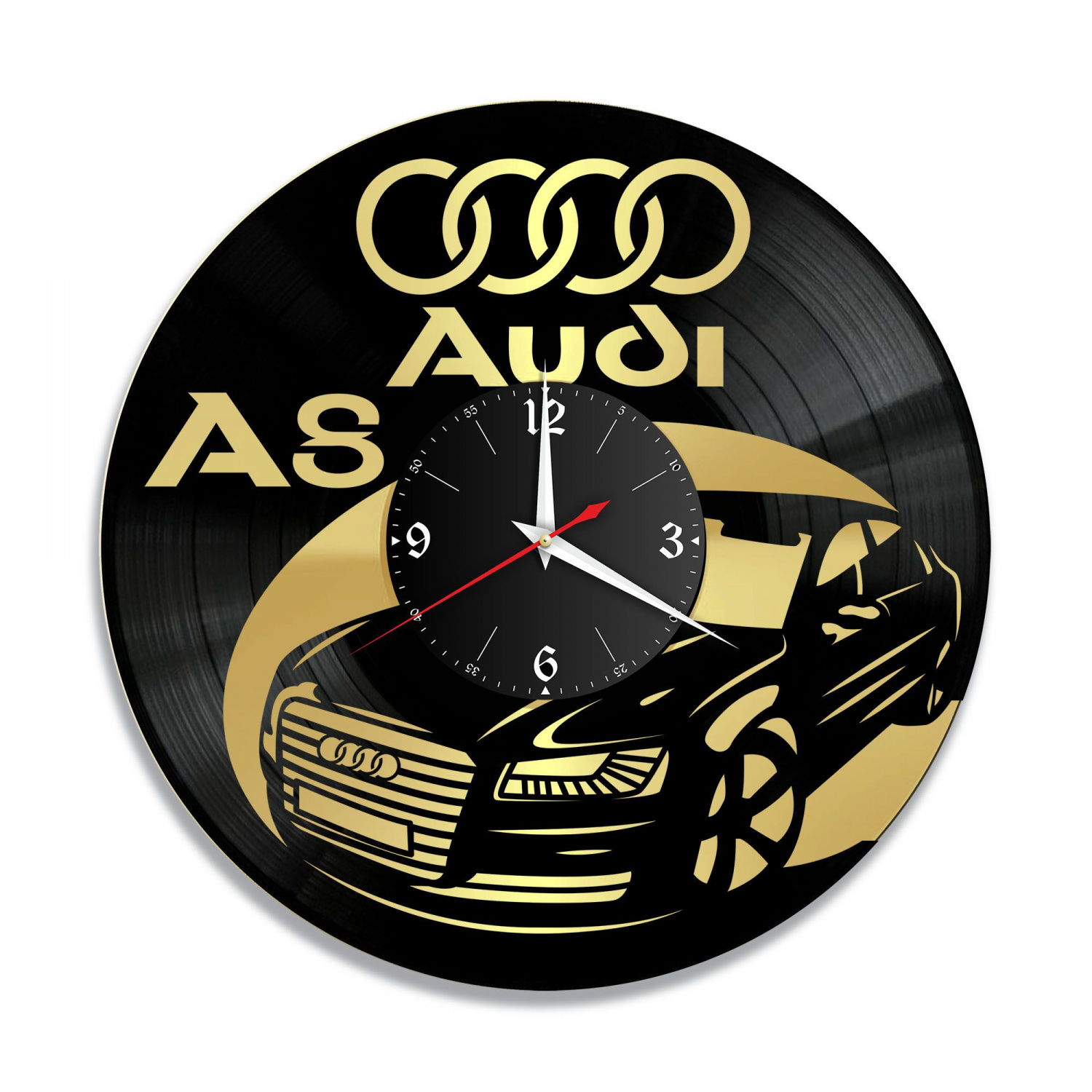 Часы настенные "Audi A8, золото" из винила, №6 VC-10805-1