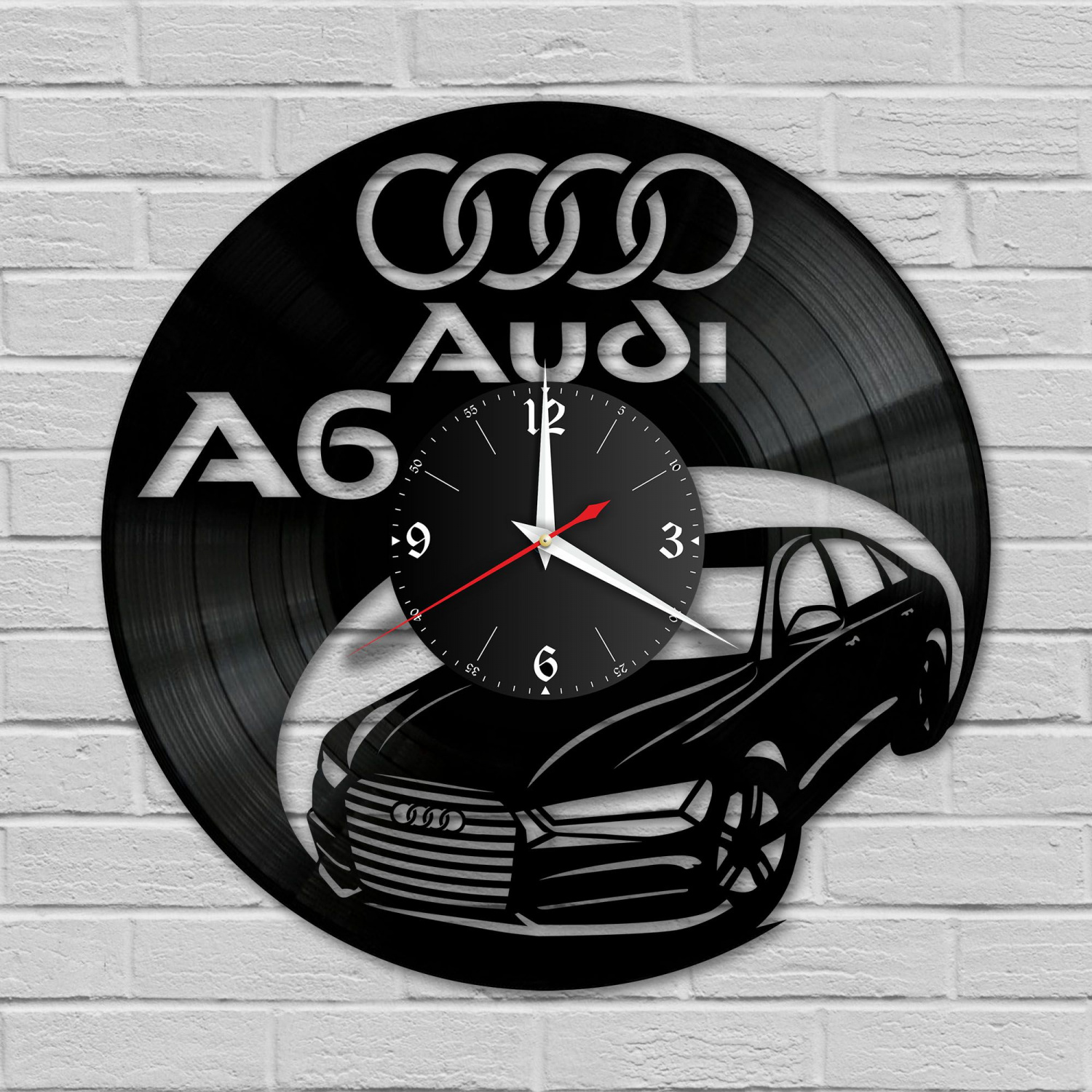 Часы настенные "Audi A6" из винила, №3 VC-10802