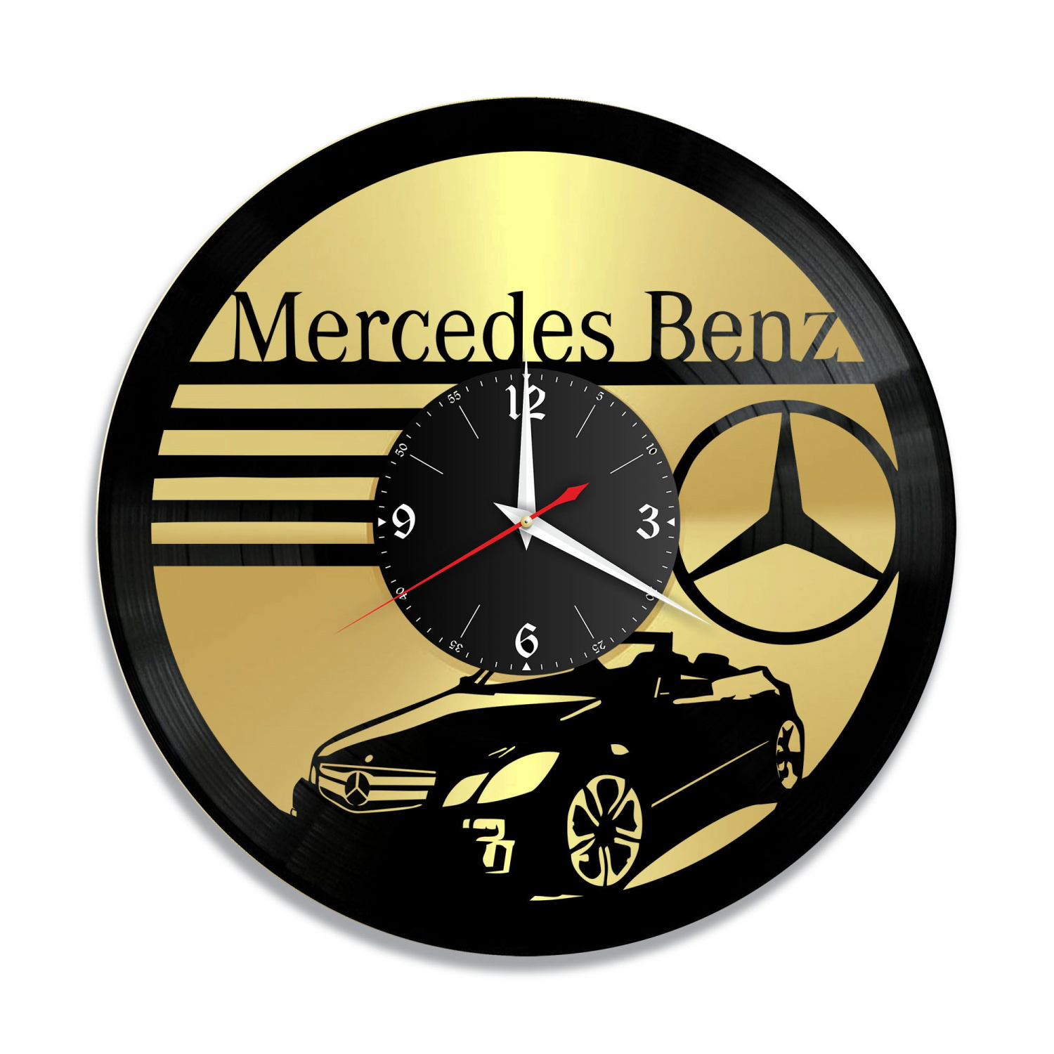 Часы настенные "Mercedes, золото" из винила, №1 VC-10421-1