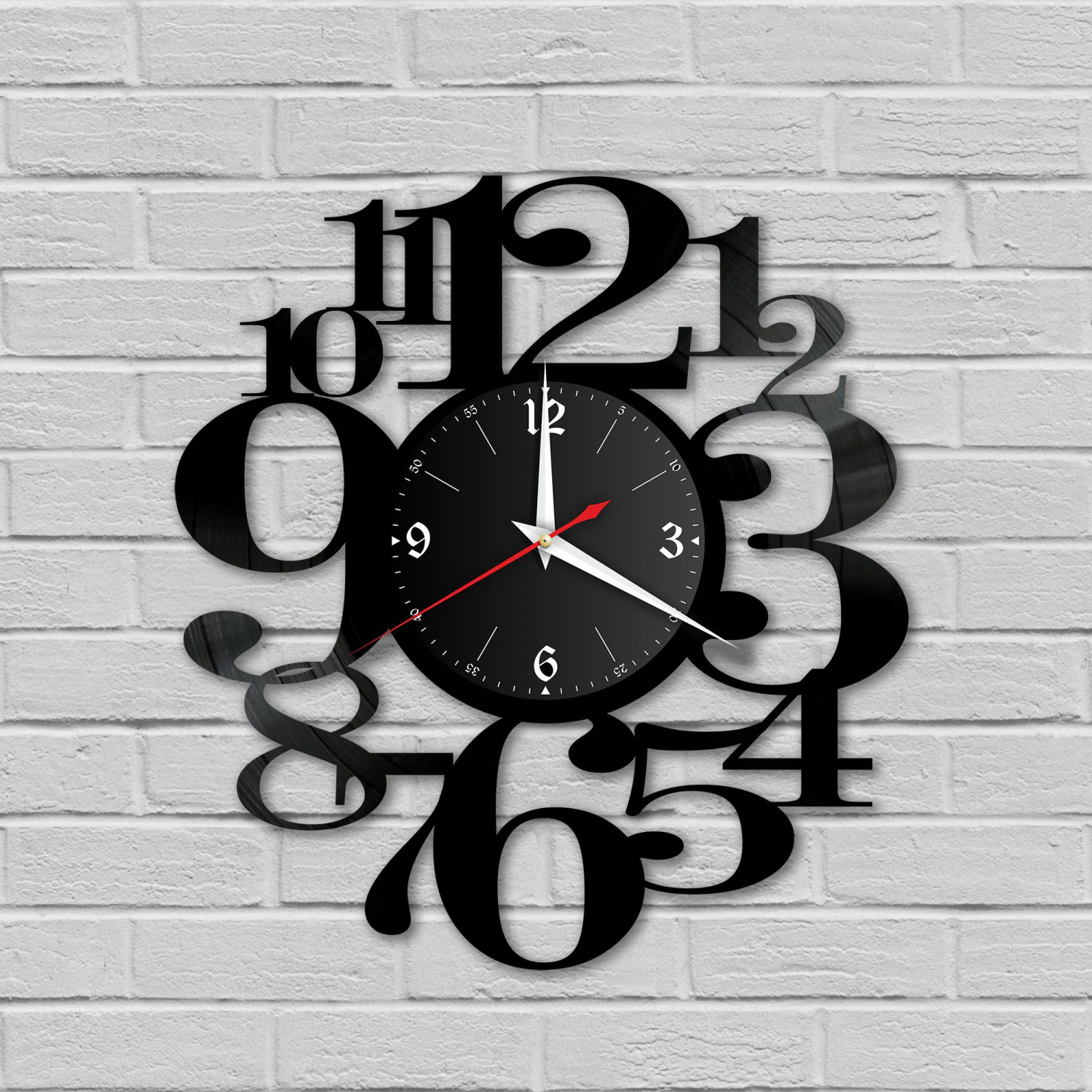 Часы настенные "Цифры" из винила, №2 VC-10771