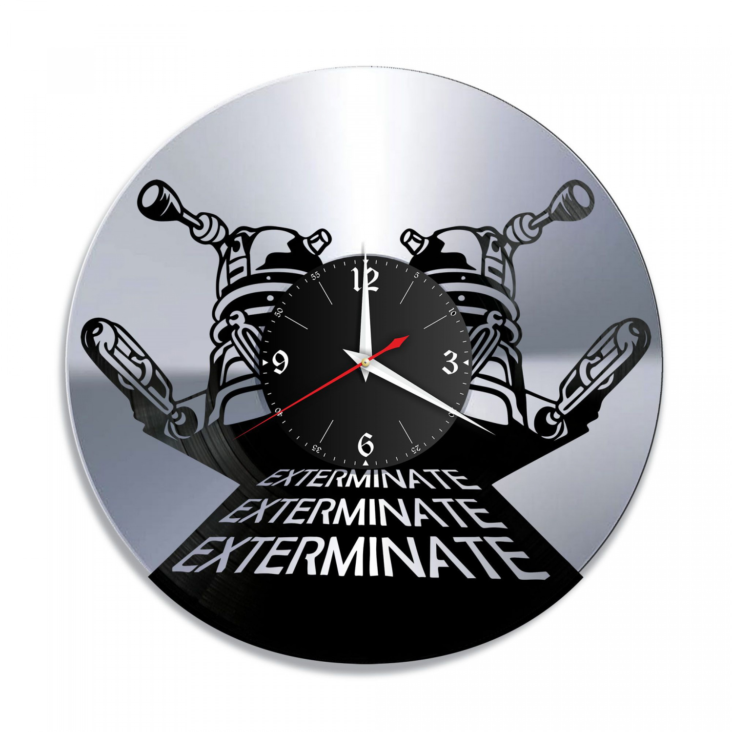 Часы настенные "Игра Exterminate, серебро" из винила, №1 VC-10559-2