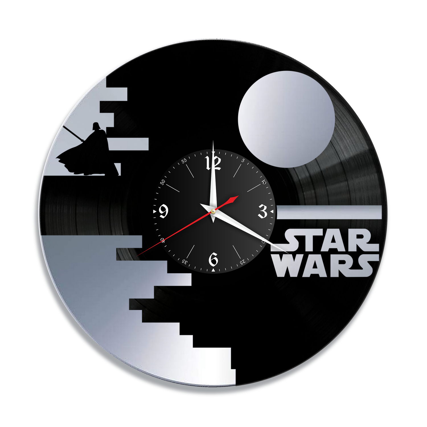 Часы настенные "Звездные Войны, серебро" из винила, №R1 VC-12125-2