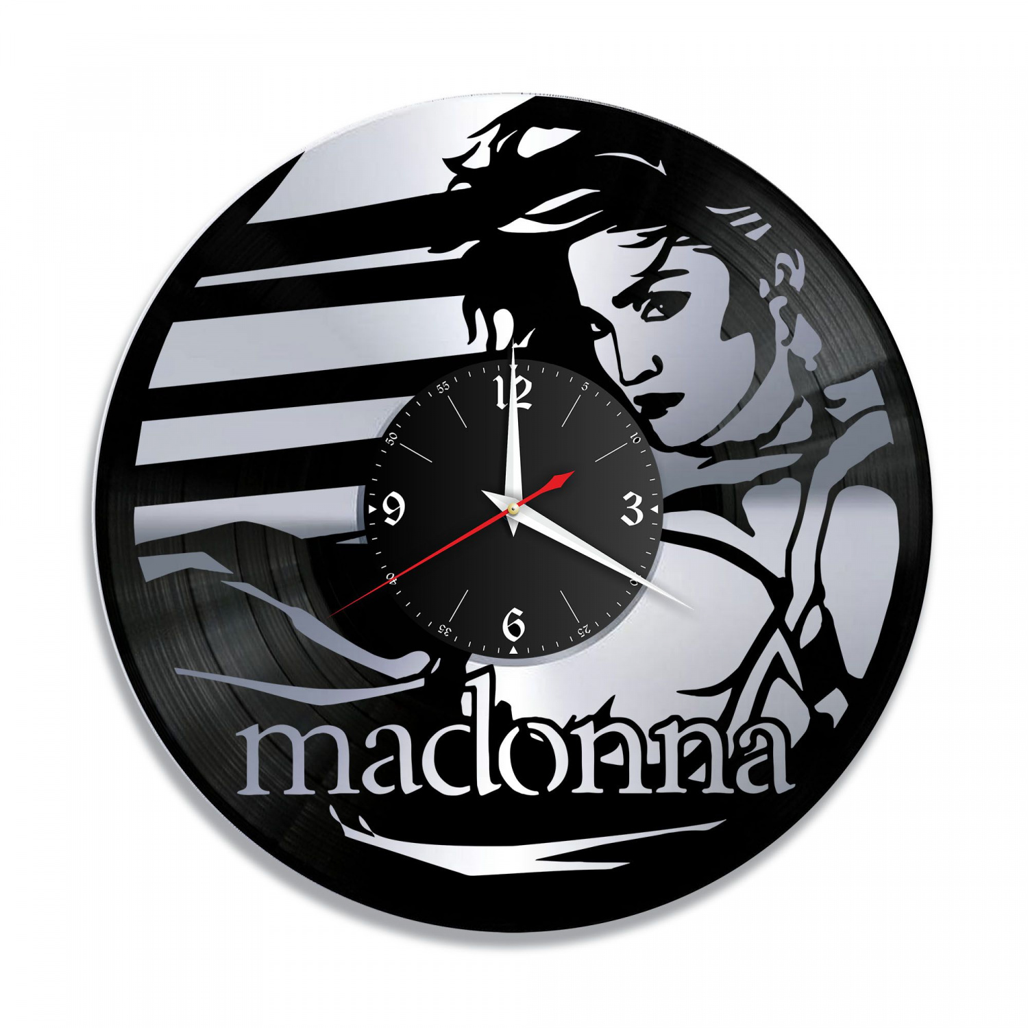 Часы настенные "Мадонна, серебро" из винила, №2 VC-10233-2