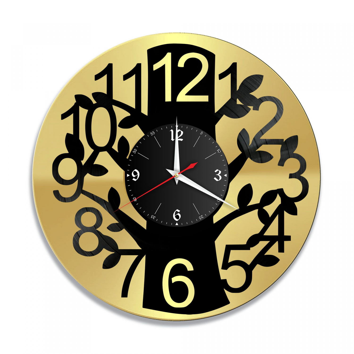 Часы настенные "Цифры, золото" из винила, №8 VC-10777-1