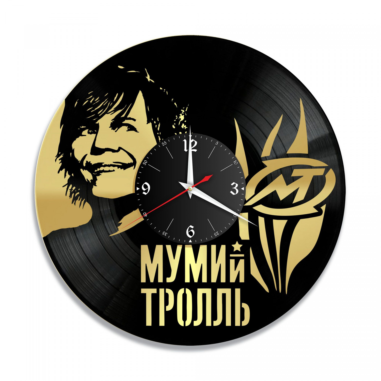 Часы настенные "Мумий Тролль, золото" из винила, №2 VC-10896-1