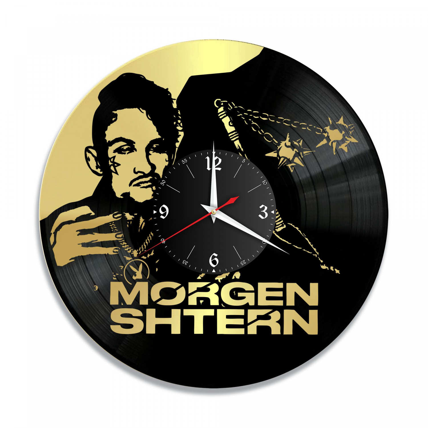 Часы настенные "Моргенштерн (Morgenshtern), золото" из винила, №1 VC-10881-1
