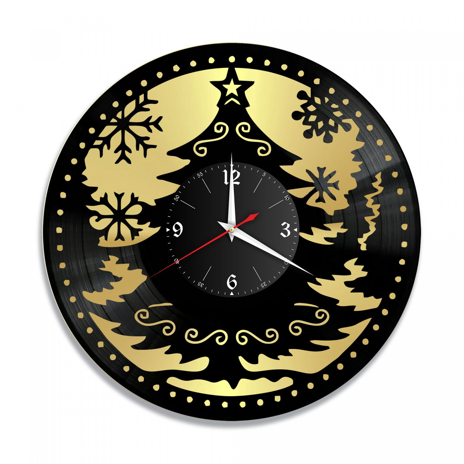 Часы настенные "Новый Год, золото" из винила, №3 VC-10673-1
