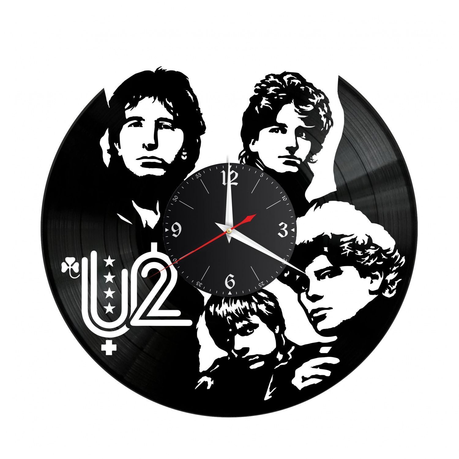 Часы настенные "Группа U2" из винила, №2 VC-14003