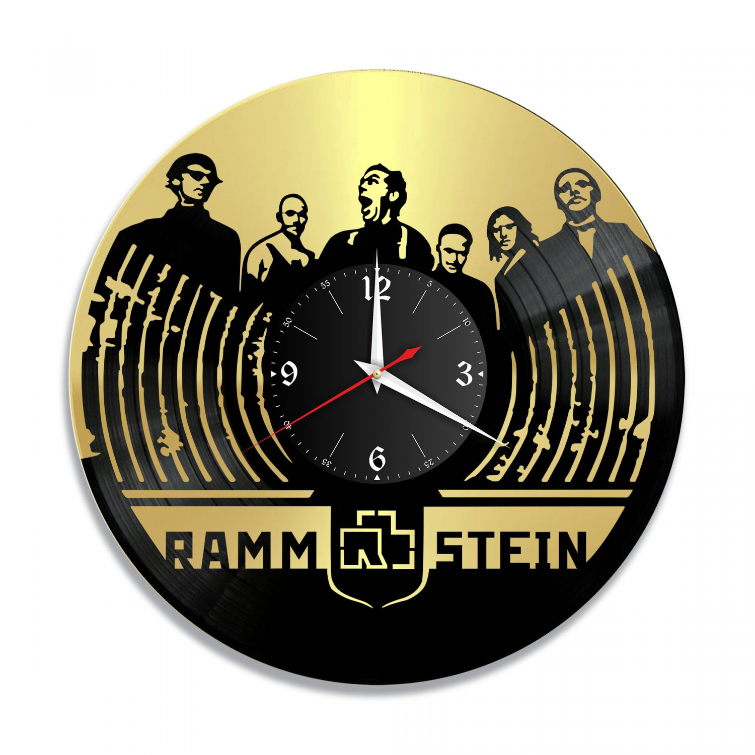 Часы настенные "группа Rammstein, золото" из винила, №4 VC-10148-1