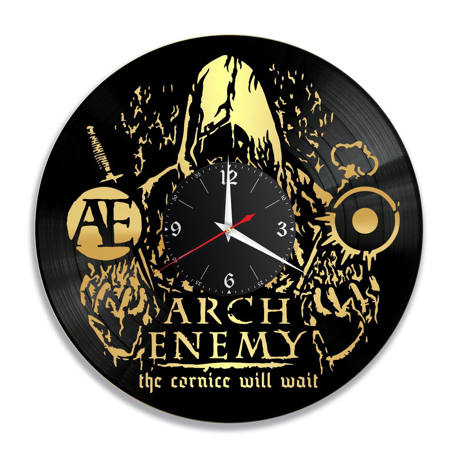 Часы настенные "Arch Enemy, золото" из винила, №1 VC-12245-1