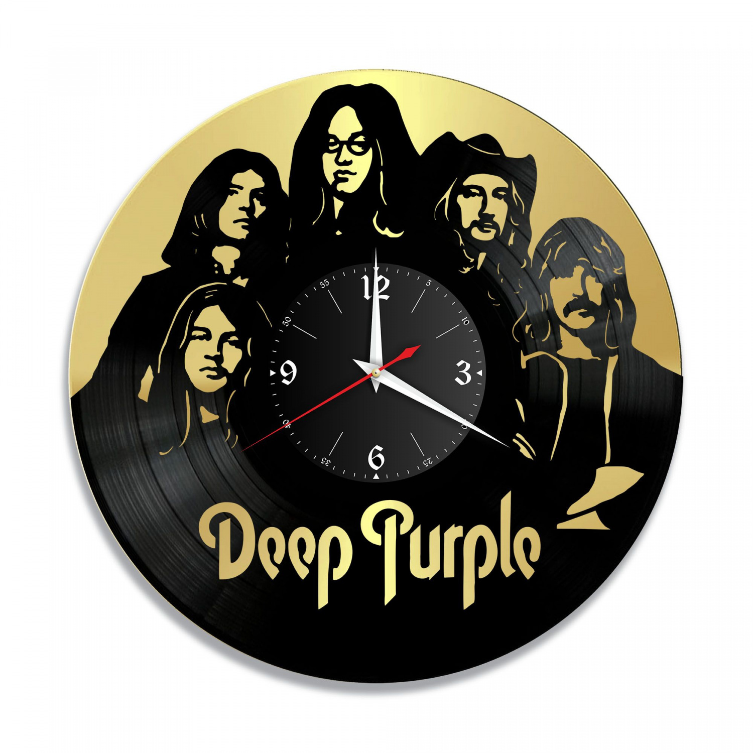 Часы настенные "группа Deep Purple, золото" из винила, №2 VC-10090-1
