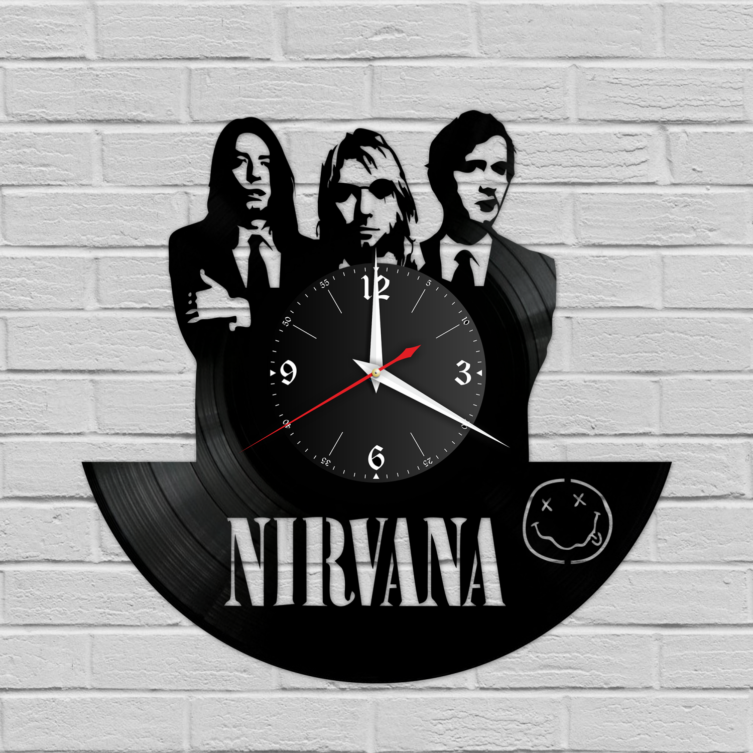 Часы настенные "Группа Нирвана (Nirvana)" из винила, №R1 VC-12121