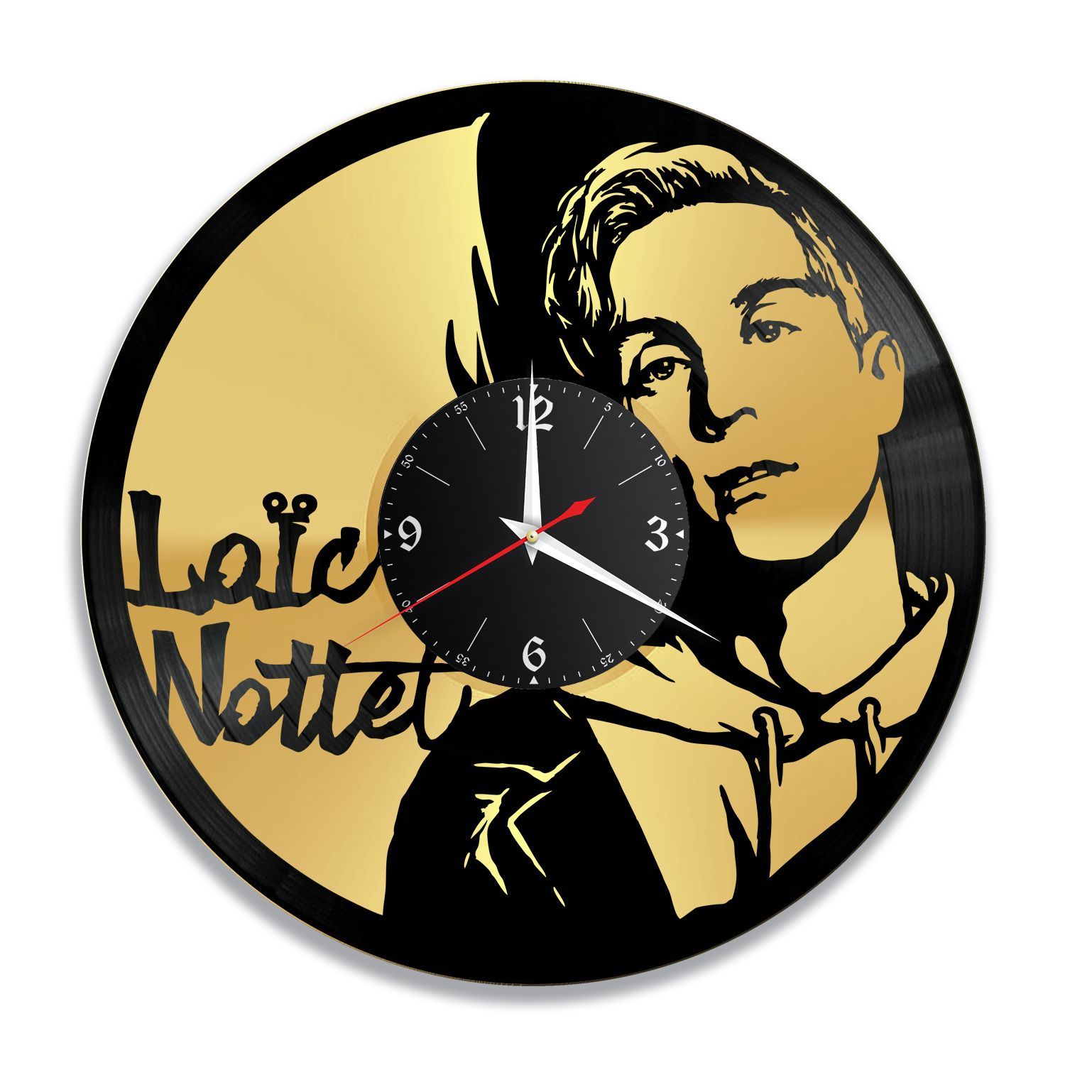 Часы настенные "Лоик Нотте (Loïc Nottet), золото" из винила, №2 VC-12227-1
