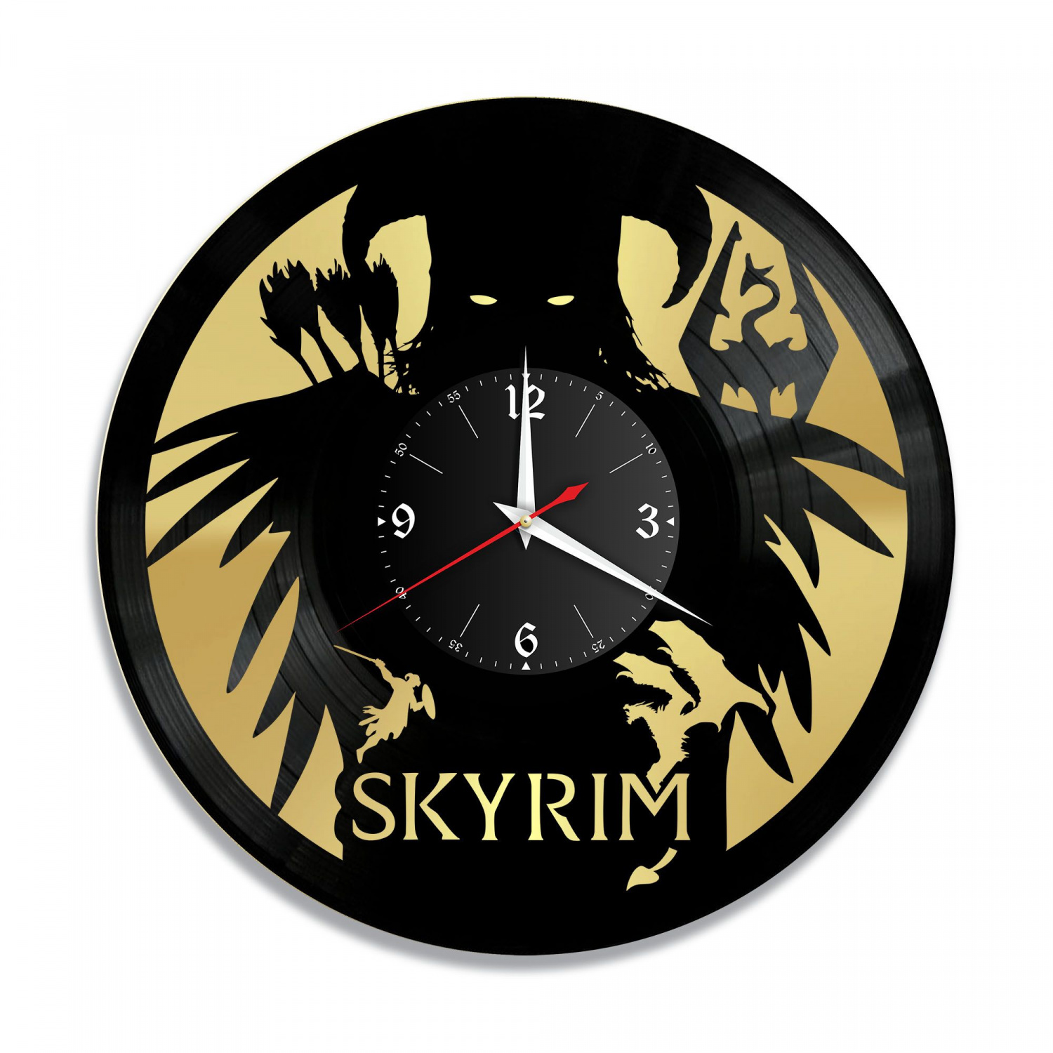 Часы настенные "Skyrim, золото" из винила, №1 VC-10561-1