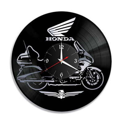 Часы настенные "Мото (Honda), серебро" из винила, №17