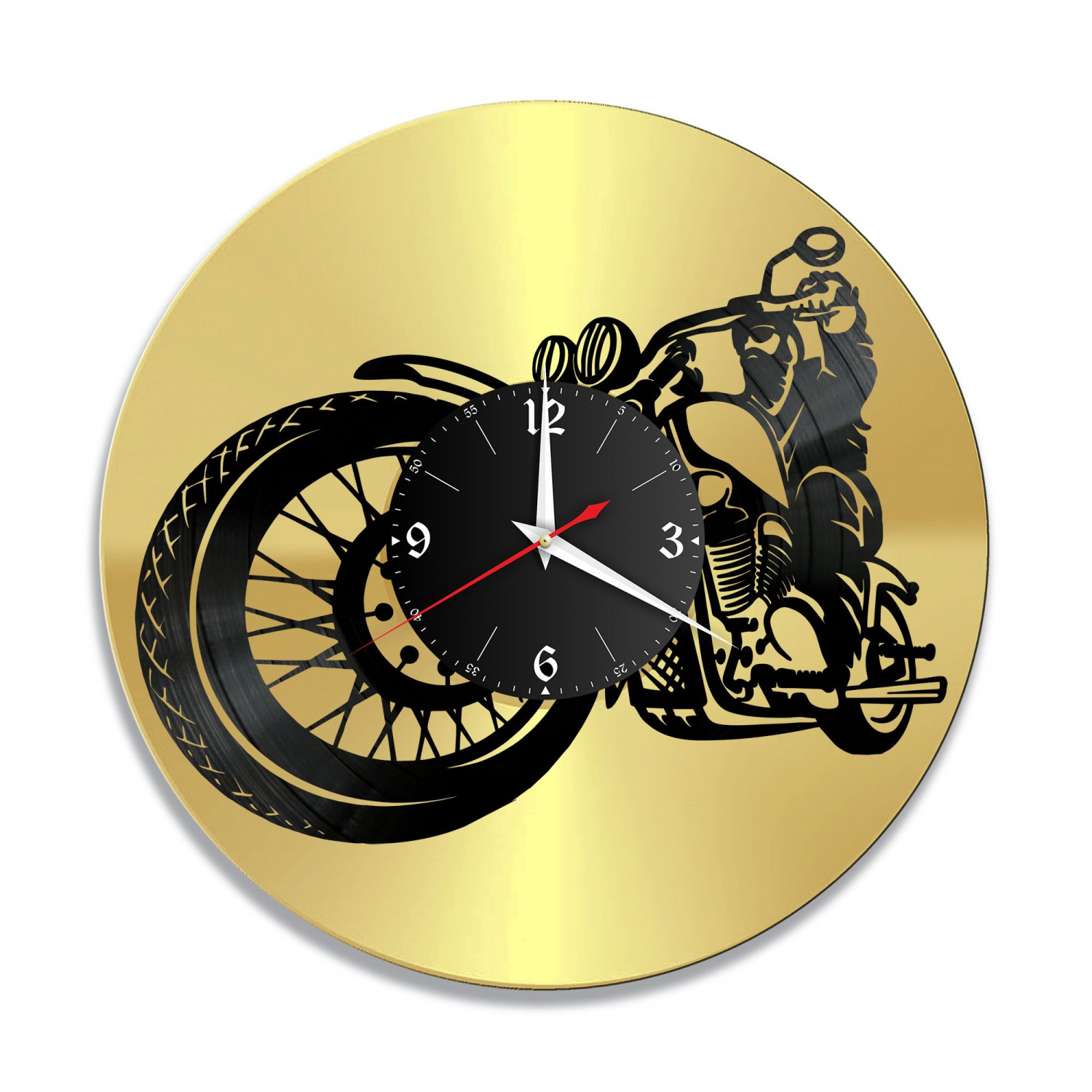 Часы настенные "Мото, золото" из винила, №14 VC-10442-1