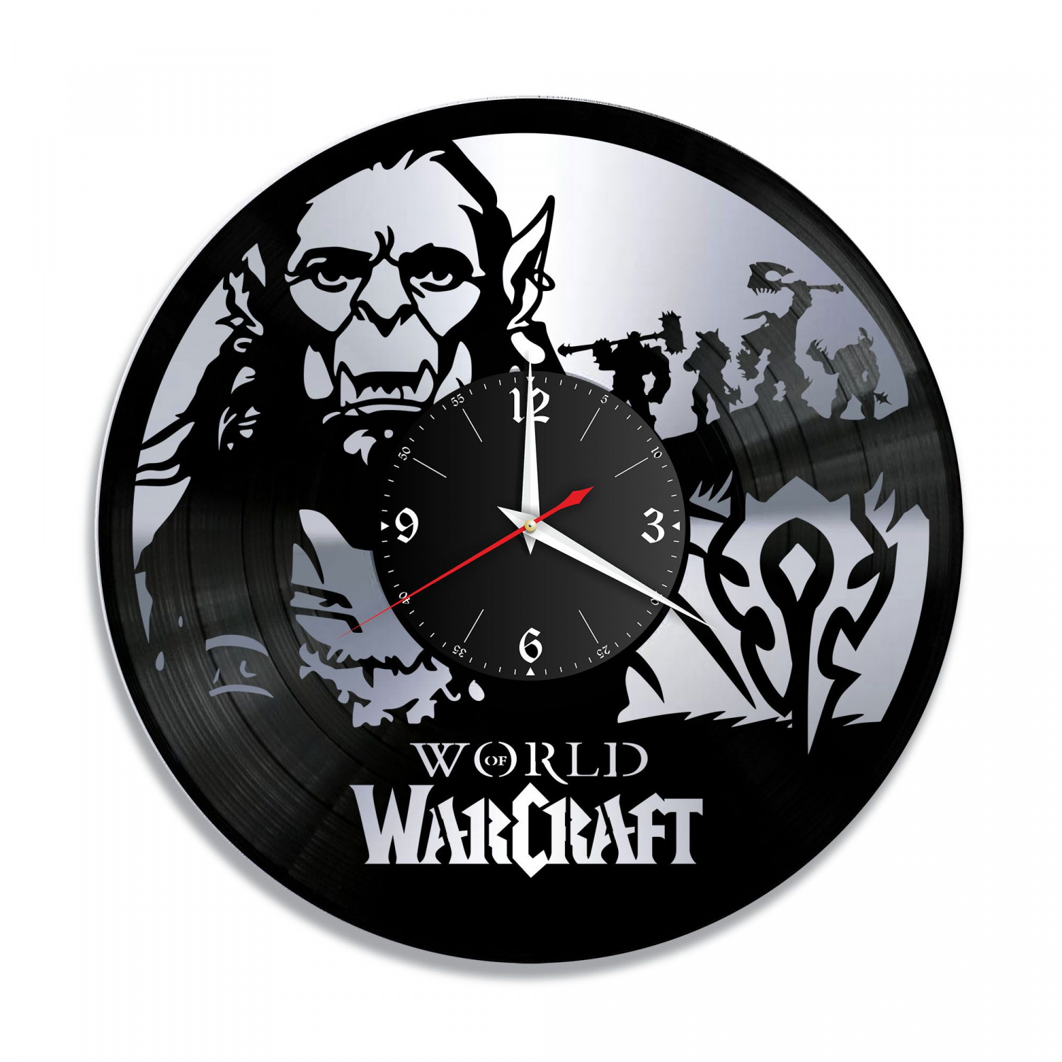 Часы настенные "Warcraft, серебро" из винила, №2 VC-10564-2
