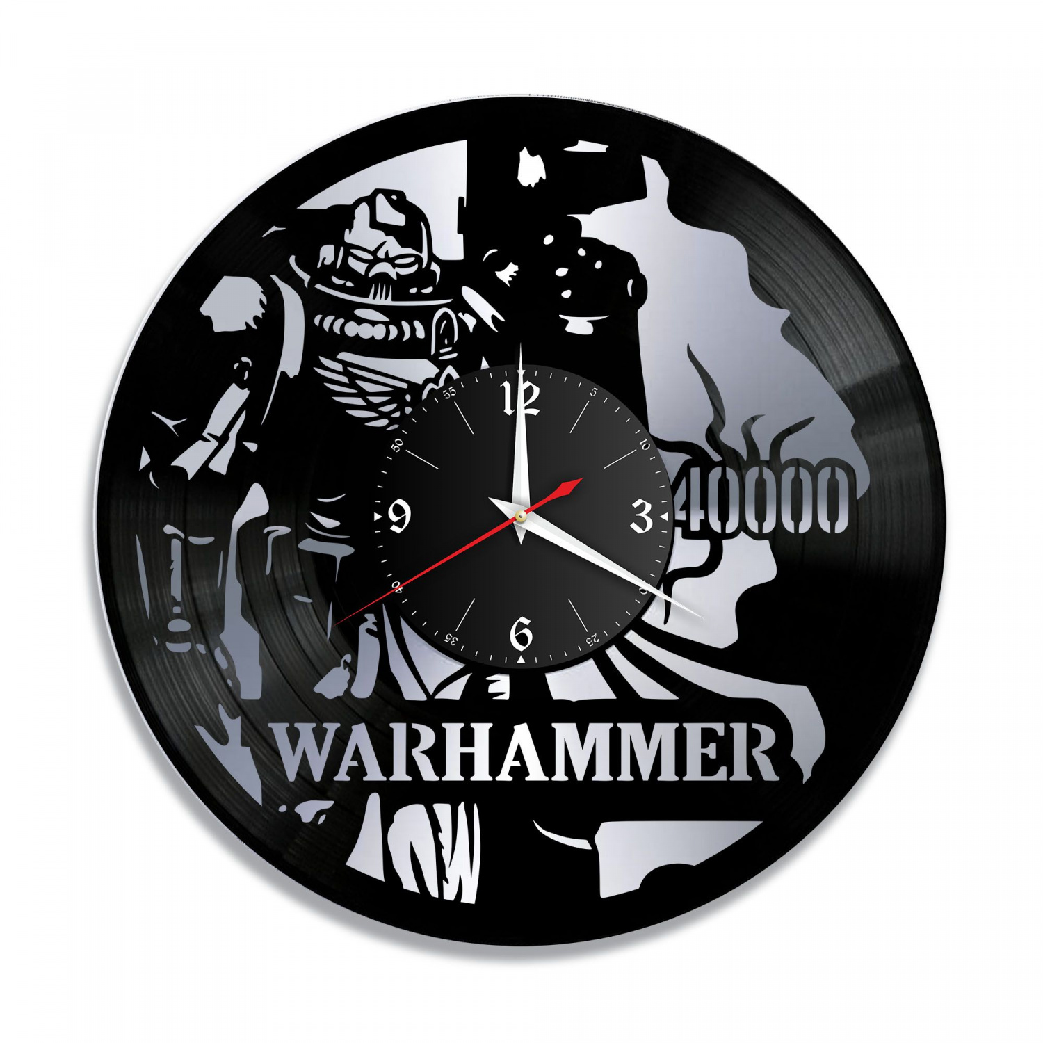 Часы настенные "Warhammer 40000, серебро" из винила, №2 VC-10566-2